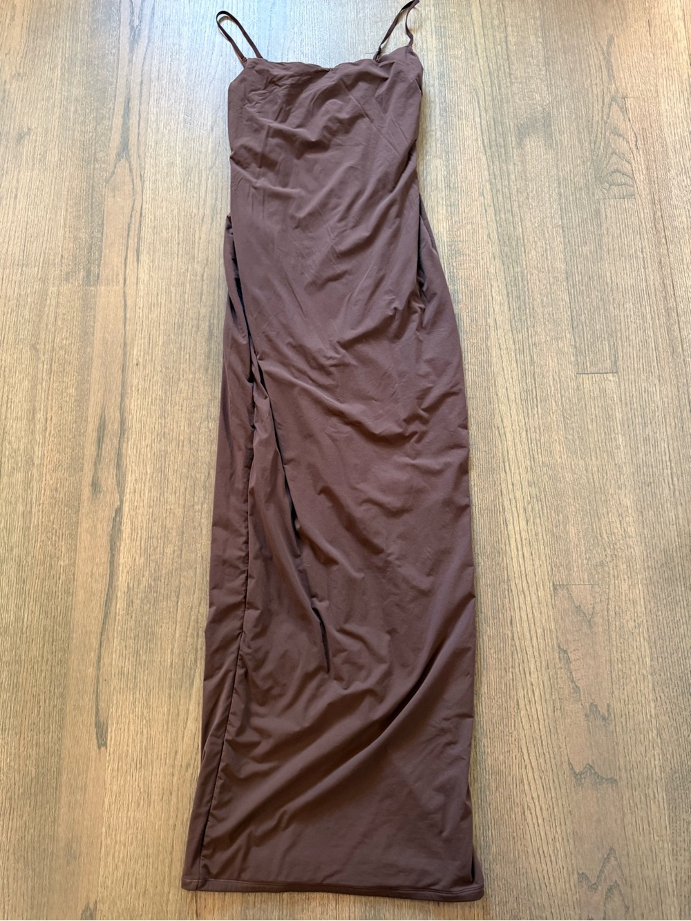 Skims Fits Everybody Long Slip Dress-Size Medium-Cocoa/Brown